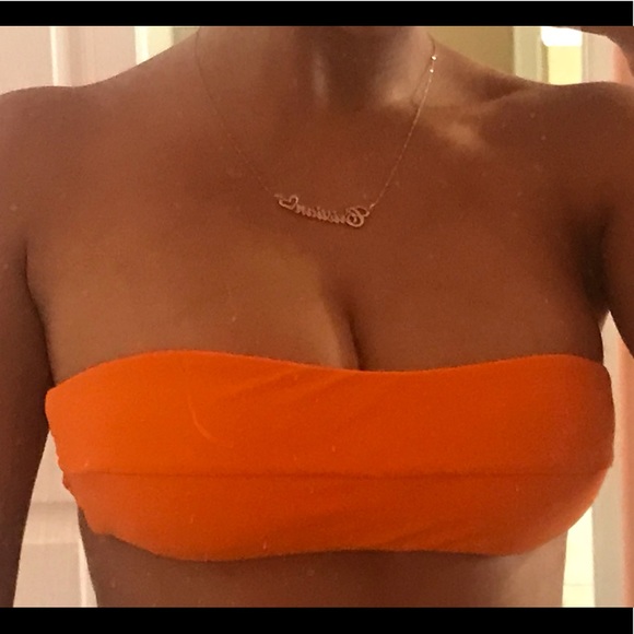 Knotted Bandeau Kini set in bright orange 🧡 - Picture 3 of 4